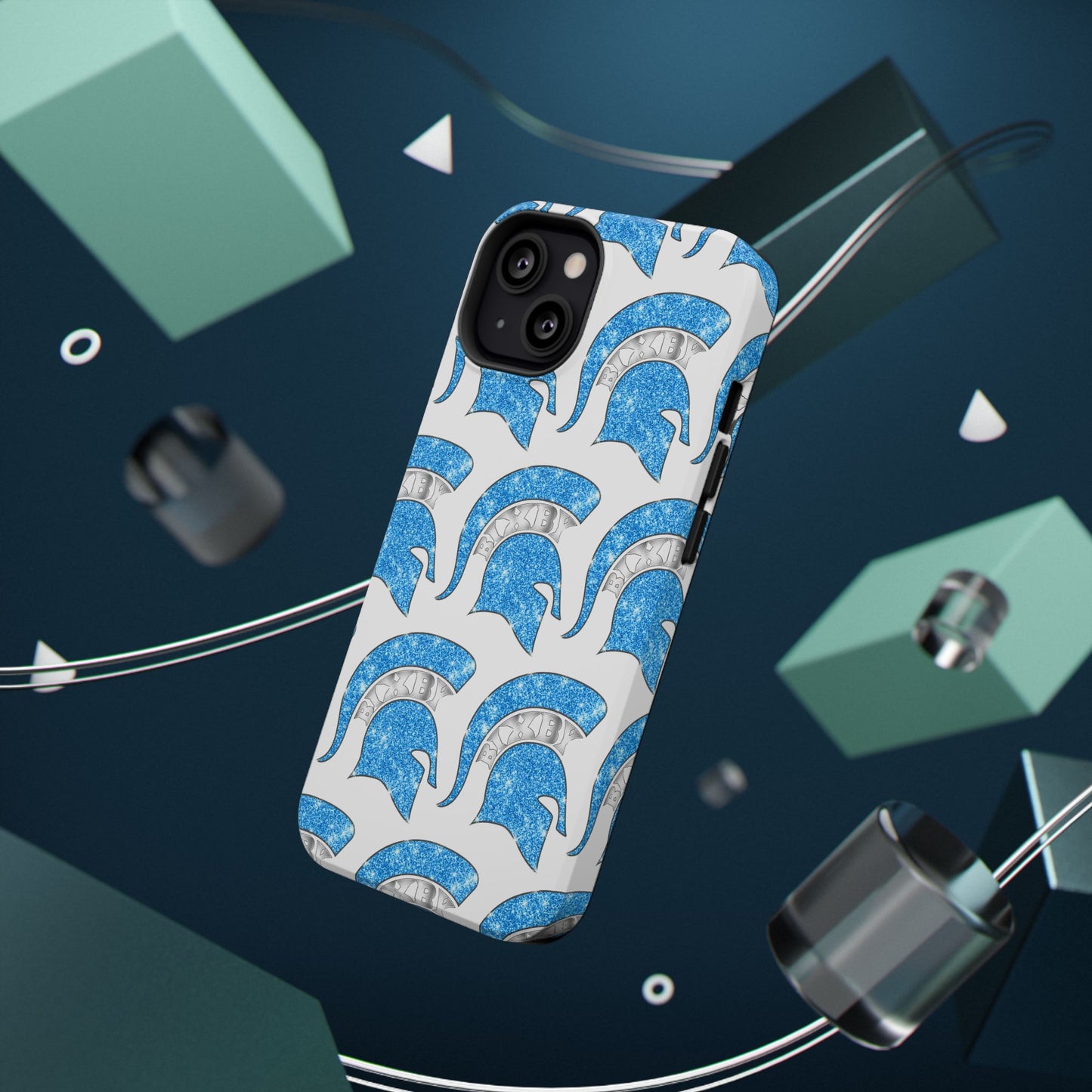 Bixby Spartan Blue Bling Logo Impact Resistant iPhone Case