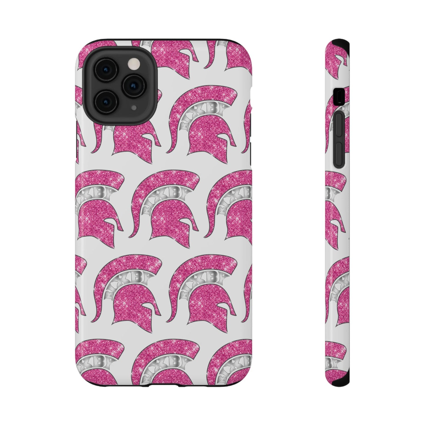 Bixby Spartan Pink Bling Logo Impact Resistant iPhone Case