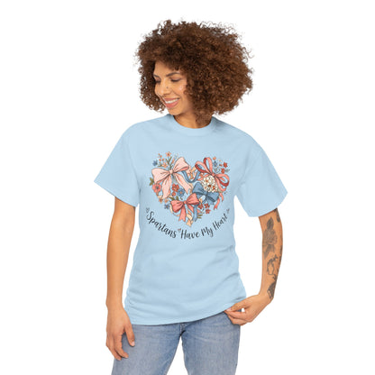 Spartans Have My Heart Floral Gildan Tee