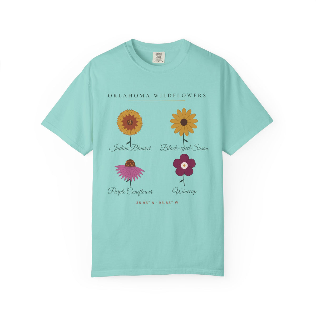 Oklahoma Wildflower Field Guide Tee | Comfort Colors