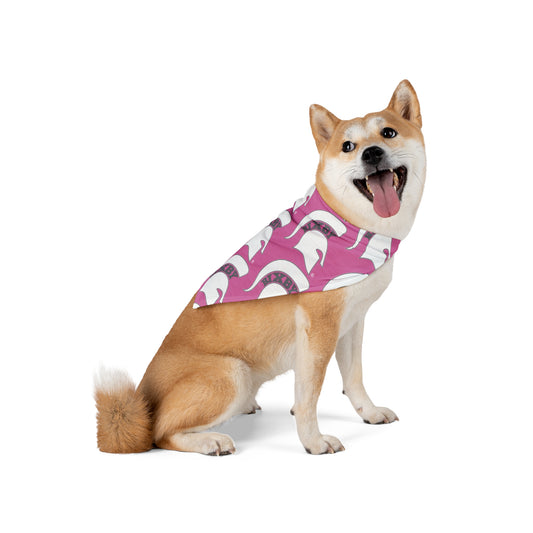 Spartan White Logo Pet Bandana
