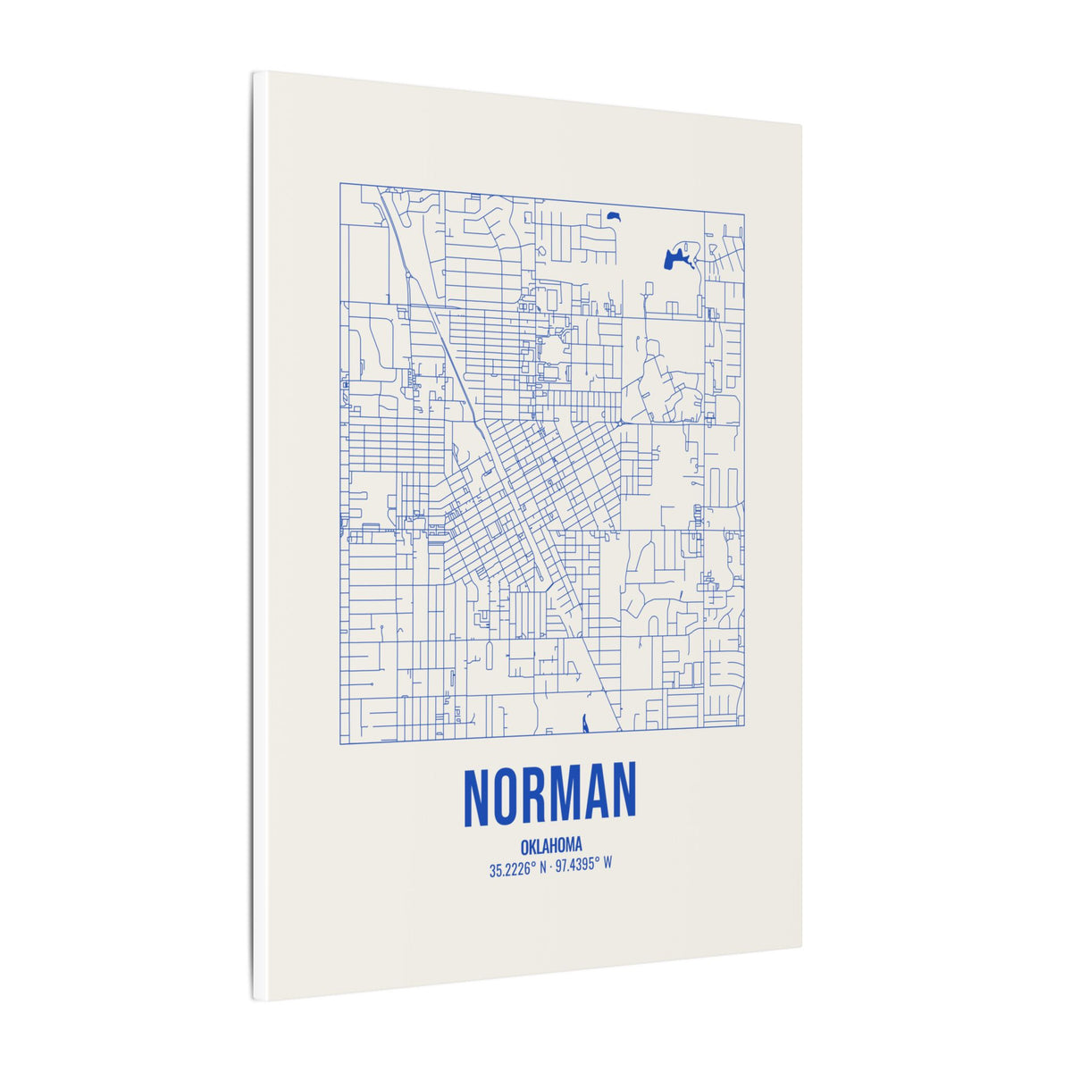 Norman Street Map Canvas, Royal Blue on Cream