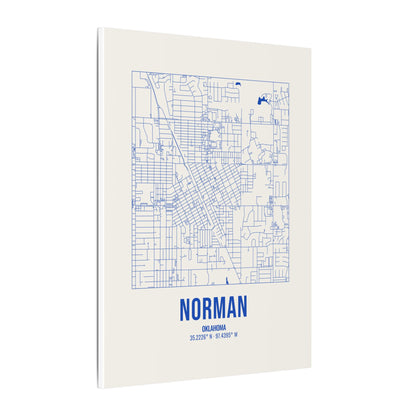Norman Street Map Canvas, Royal Blue on Cream