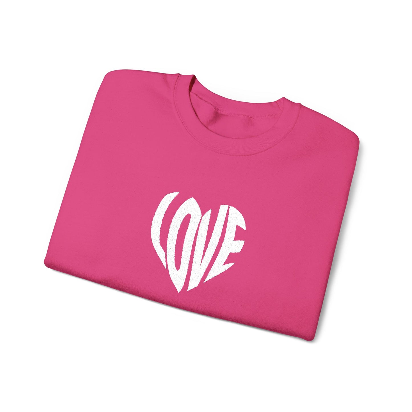 Embroidered Love Heart Gildan Sweatshirt with Dual Sleeve Embroidery