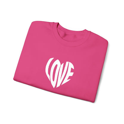 Embroidered Love Heart Gildan Sweatshirt with Dual Sleeve Embroidery