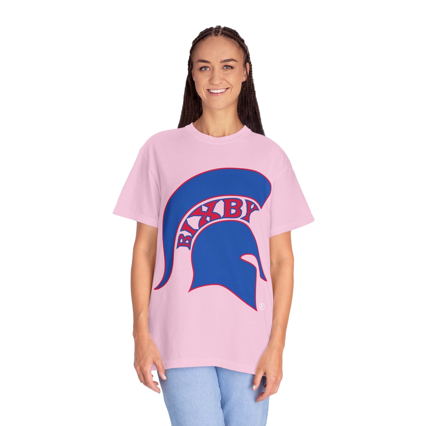 Bixby Spartan Blue Logo Comfort Colors Tee