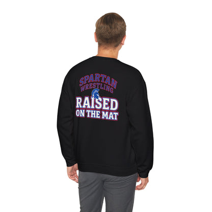 Raised On The Mat Spartan Wrestling Gildan Sweatshirt