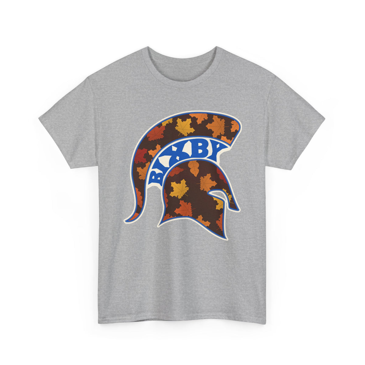 Bixby Spartans Fall Leaves Helmet Tee – Autumn Game Day Shirt