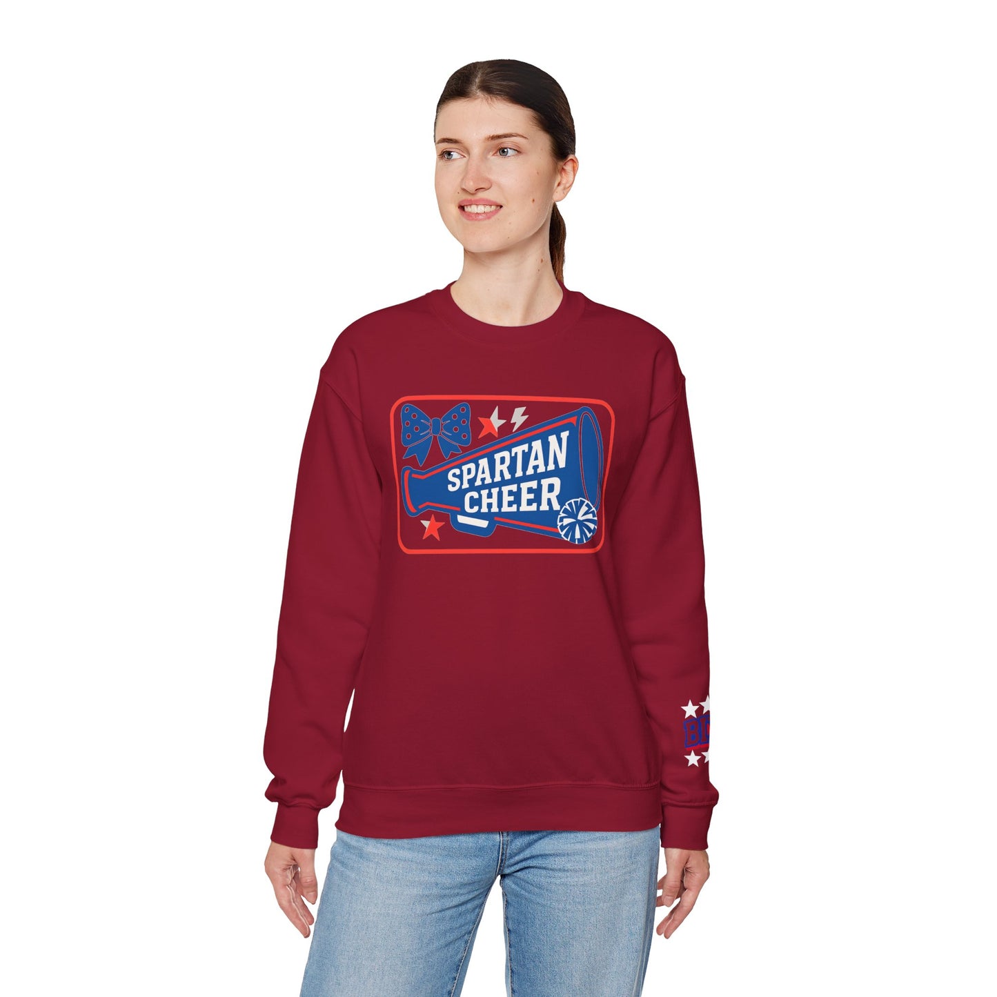 Bixby Cheer With Sleeve Print Gildan Sweatshirt