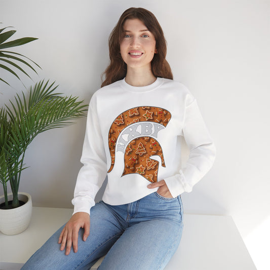 Bixby Spartan Gingerbread Helmet Gildan Sweatshirt