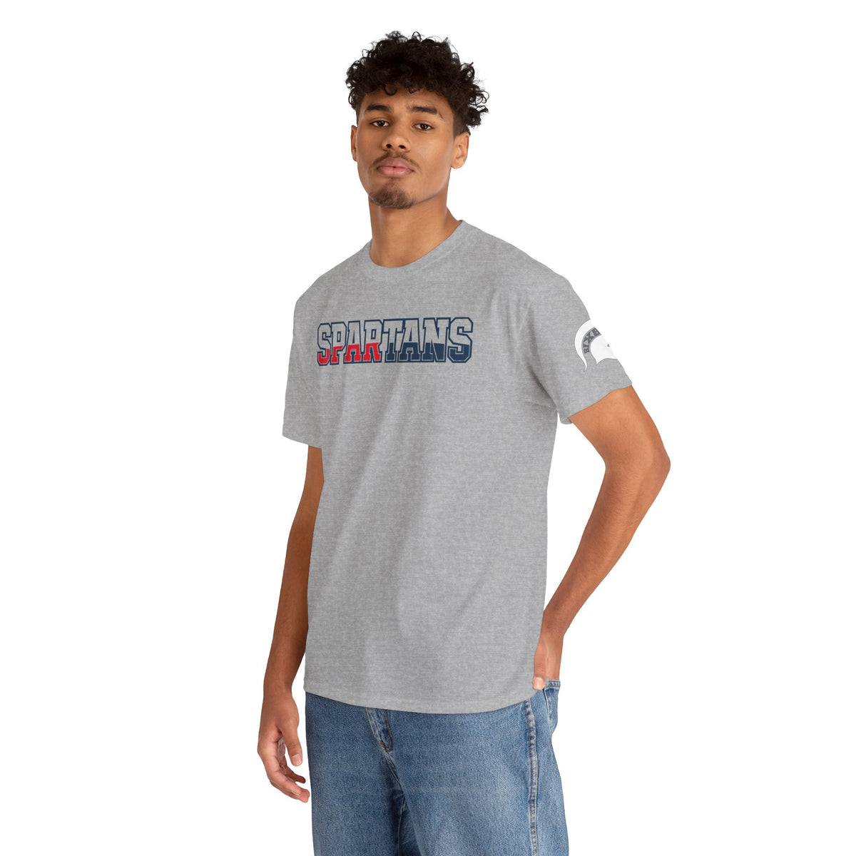 Bixby Spartans Athletic Letter Chest And Left Sleeve Tee