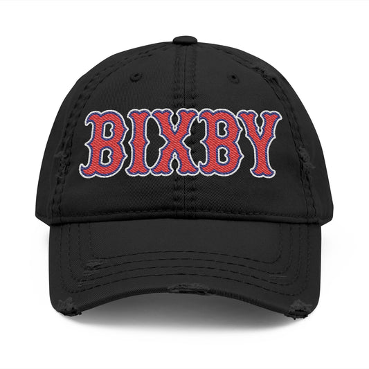 Distressed Embroidered 'BIXBY' Vintage Baseball Cap