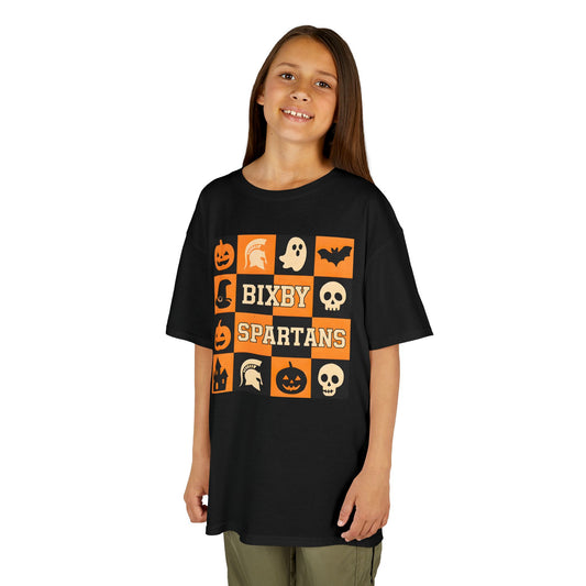 Spartan Halloween Checkerboard Youth Gildan Tee