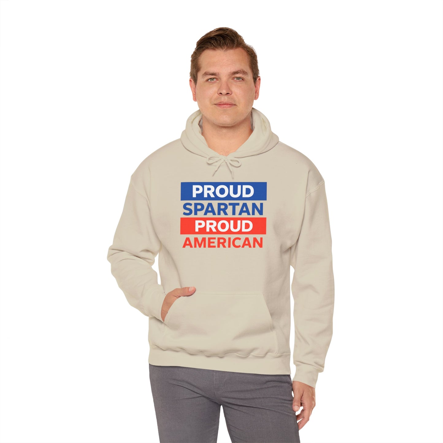 Proud Spartan Proud American Gildan Hoodie