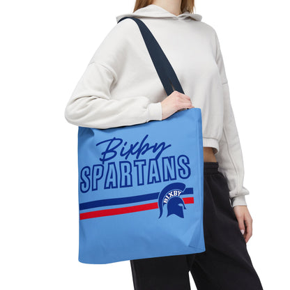 Bixby Spartans Blue Polyester Tote Bag