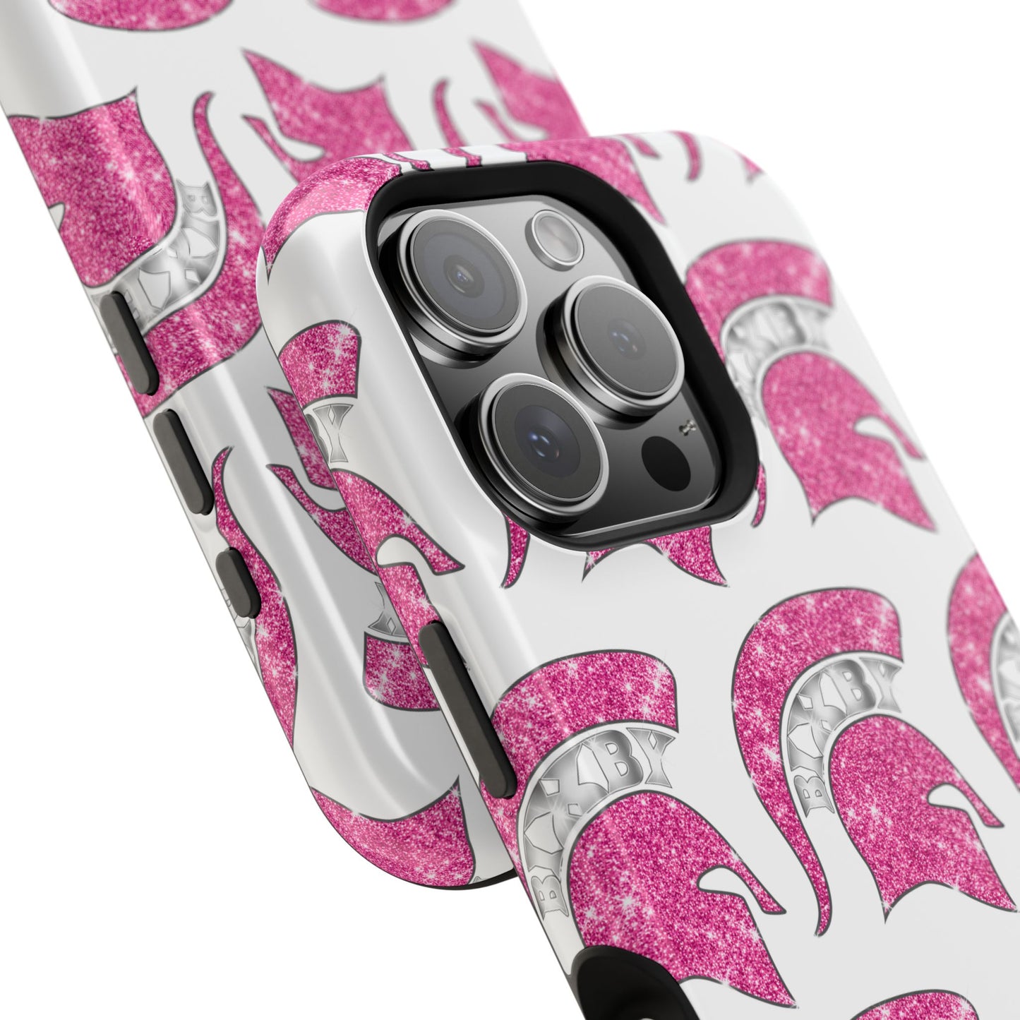Bixby Spartan Pink Bling Logo Impact Resistant iPhone Case