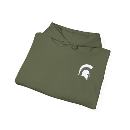 Kick. Pass. Score. Spartan Soccer Gildan Hoodie
