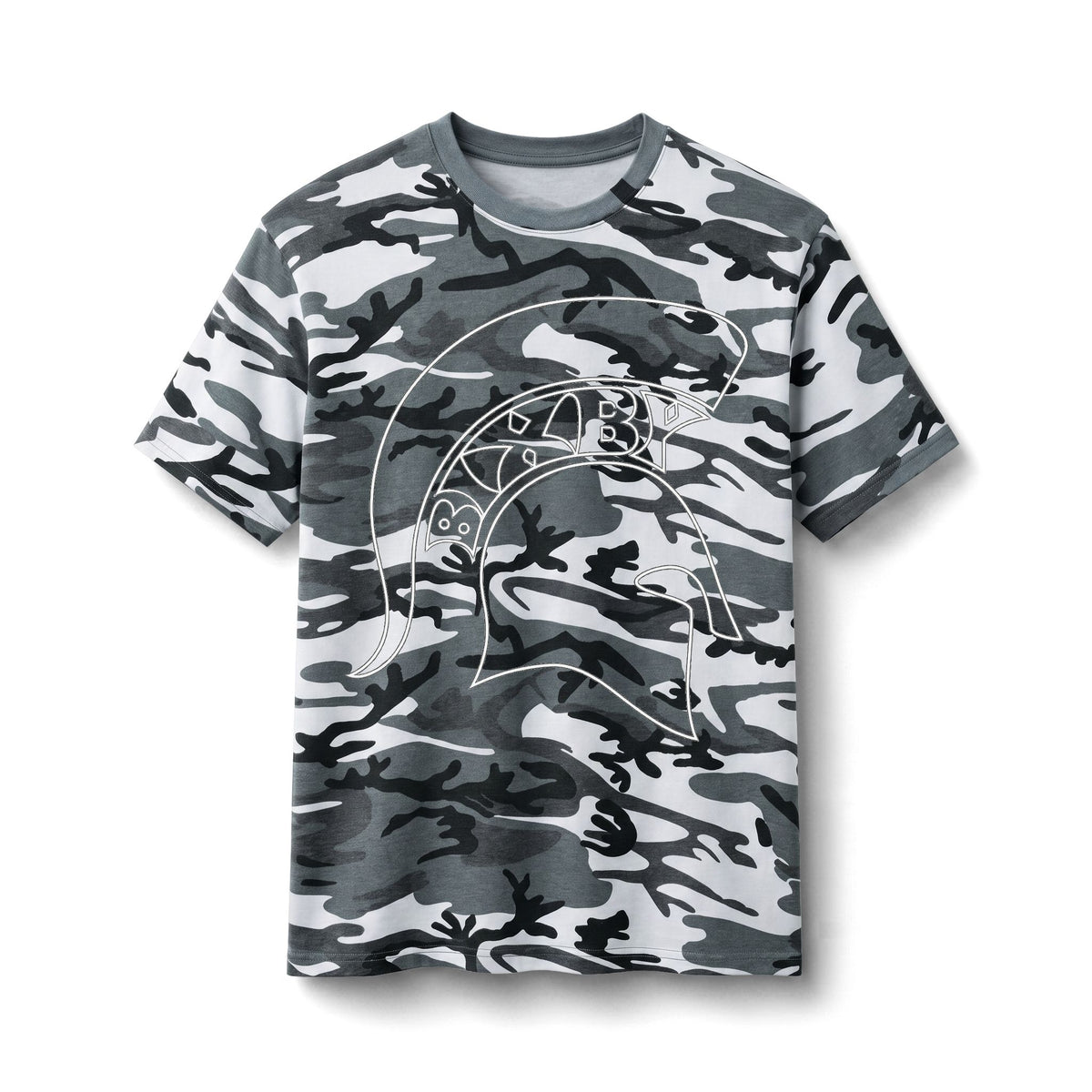 Bixby Spartans Camo Spartan Helmet - Military-Inspired Cotton Tee
