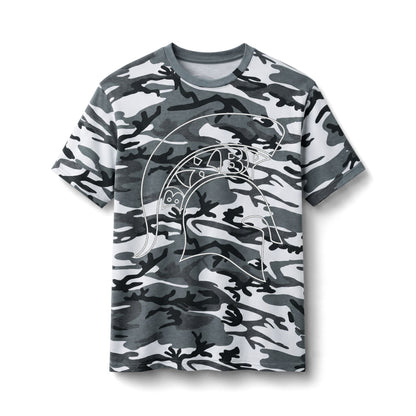 Bixby Spartans Camo Spartan Helmet - Military-Inspired Cotton Tee