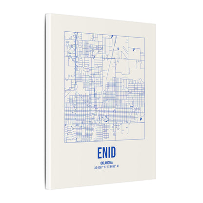 Enid Street Map Canvas, Royal Blue on Cream