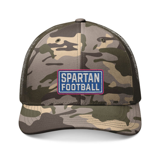 Spartan Football Embroidered Camouflage Trucker Hat