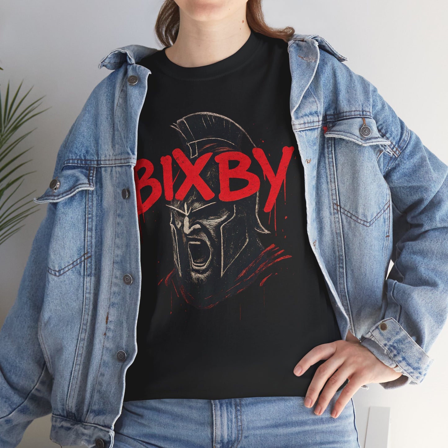 Bixby Spartan Helmet Chaos Gildan Tee