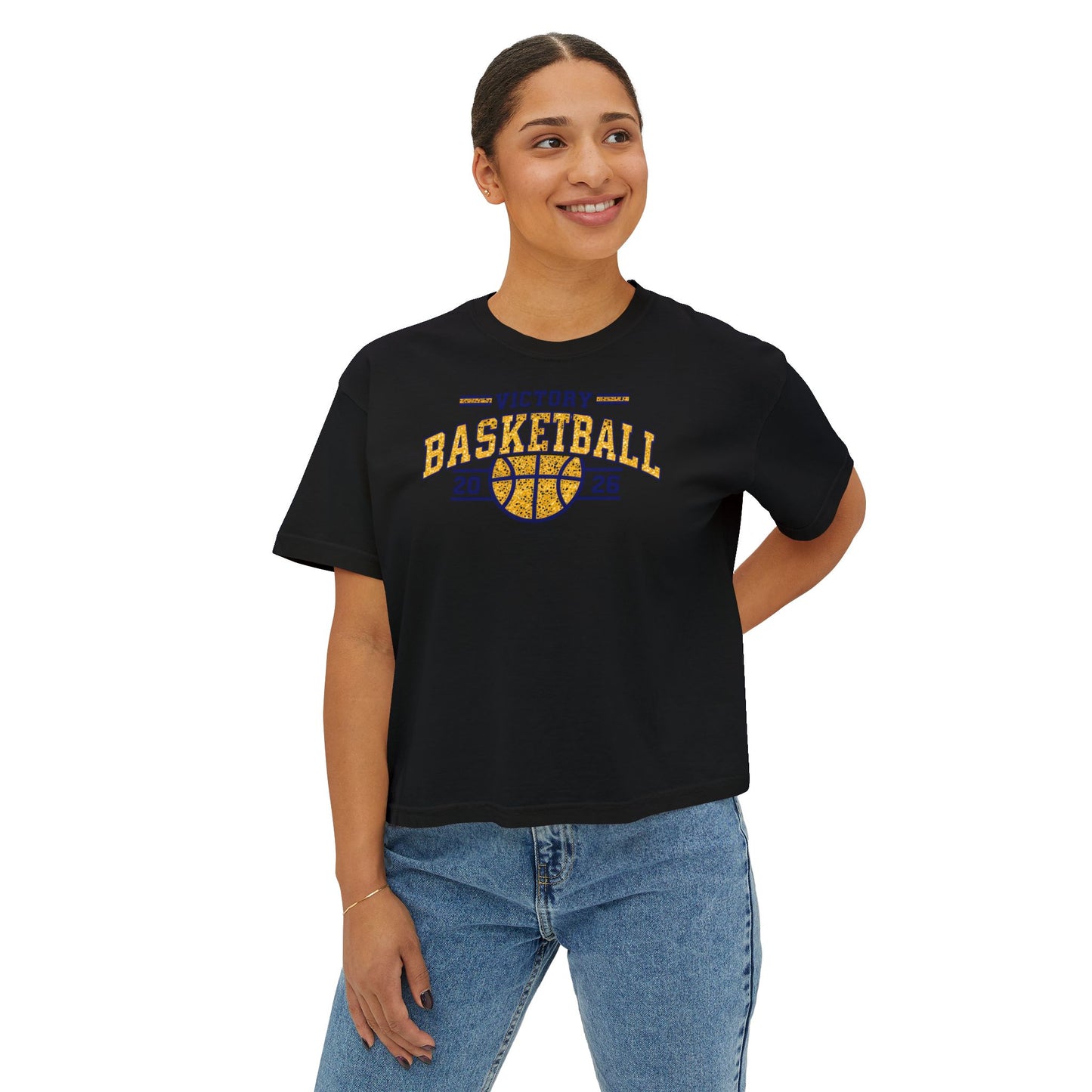 Victory Basketball Crewneck Comfort Colors Boxy Tee