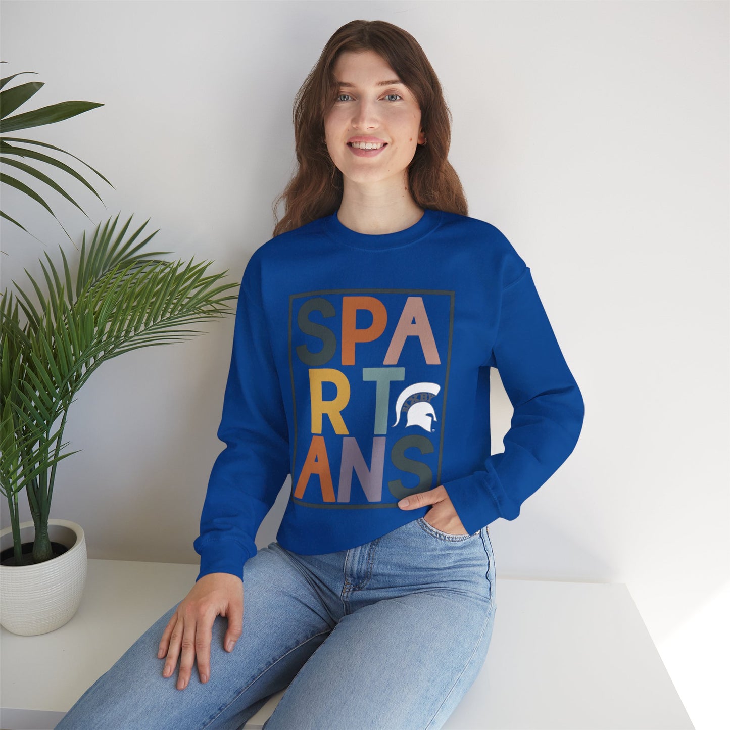 Spartans Block Text Gildan Sweatshirt