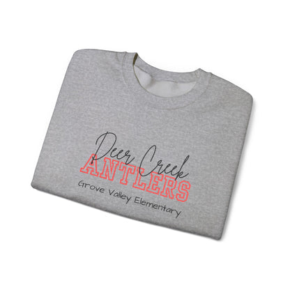 Personalized Embroidered Deer Creek Antlers Crewneck Sweatshirt