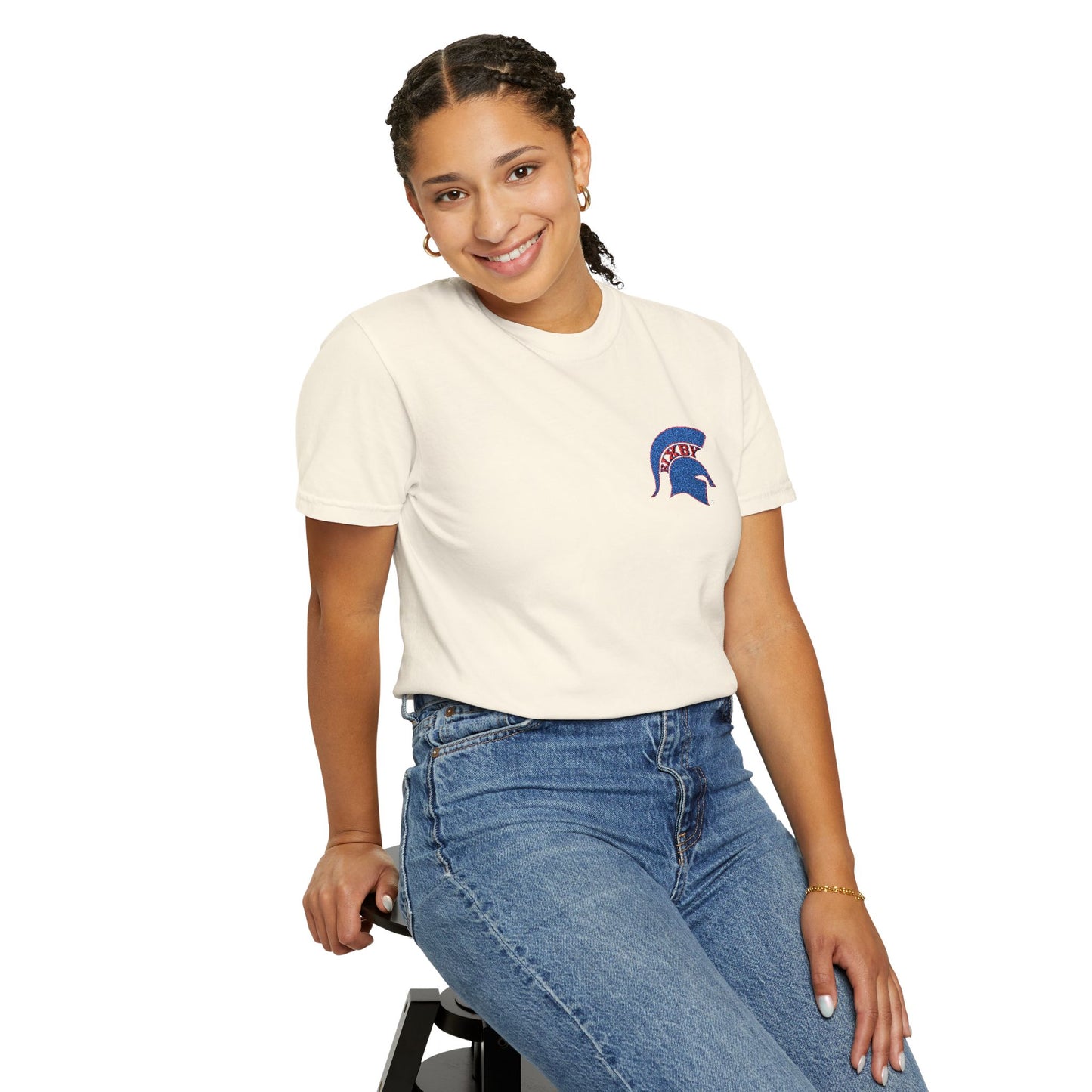 Bixby Spartan Red Embroidered Logo Comfort Colors Tee