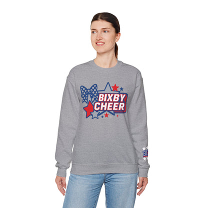 Bixby Cheer With Sleeve Print Gildan Sweatshirt