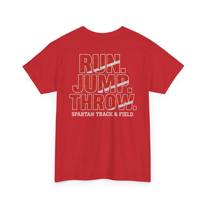 Run. Jump. Throw. Spartan Track Gildan Tee