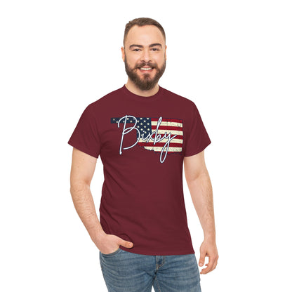 Oklahoma Flag Bixby Script Gildan Tee