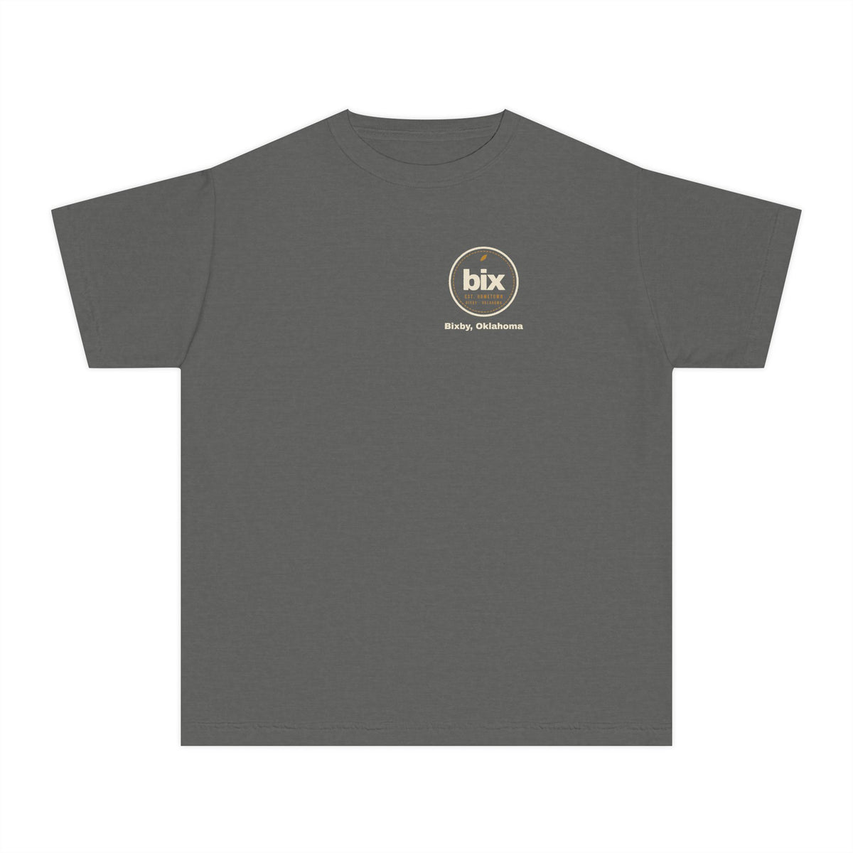 bix Stamp Bixby, Oklahoma Left-Chest Youth Tee