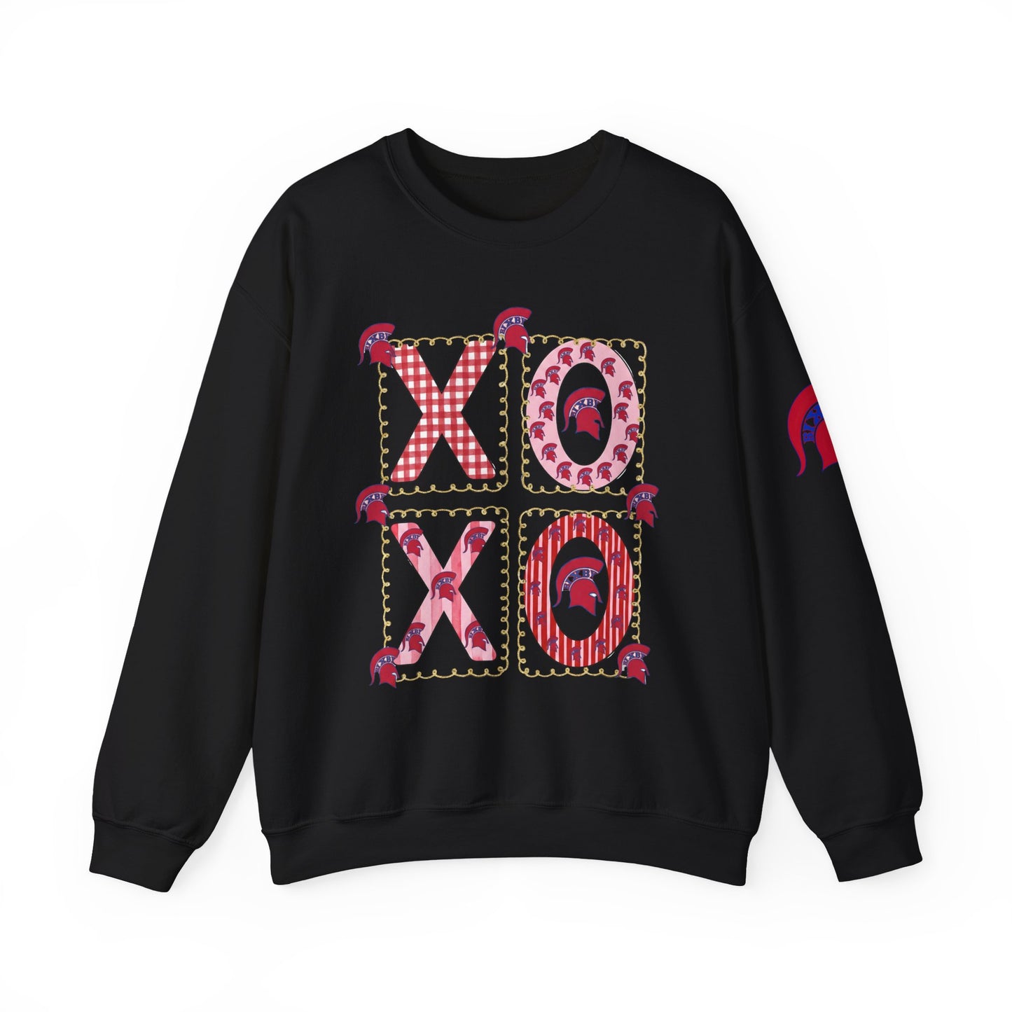 Spartan Logo Valentine XO Graphic Crewneck Sweatshirt