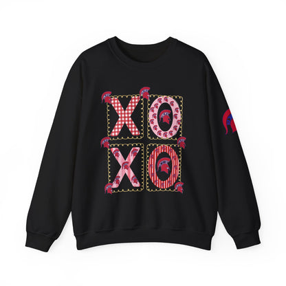 Spartan Logo Valentine XO Graphic Crewneck Sweatshirt