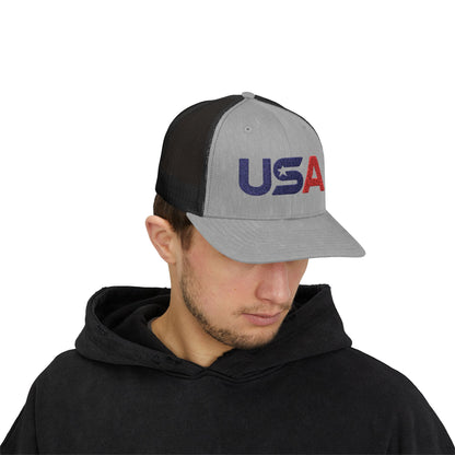 Patriotic USA Embroidered Trucker Snapback