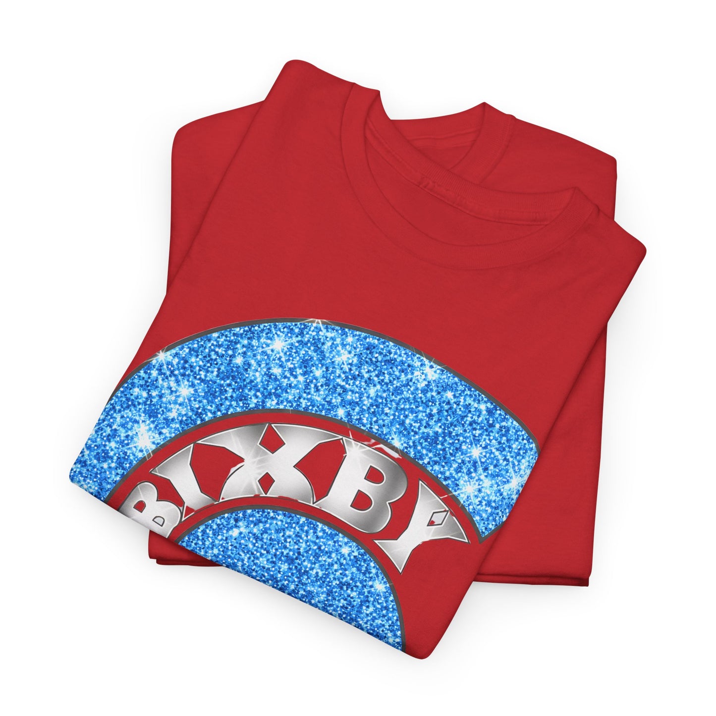 Bixby Spartan Blue Helmet Bling Gildan Tee