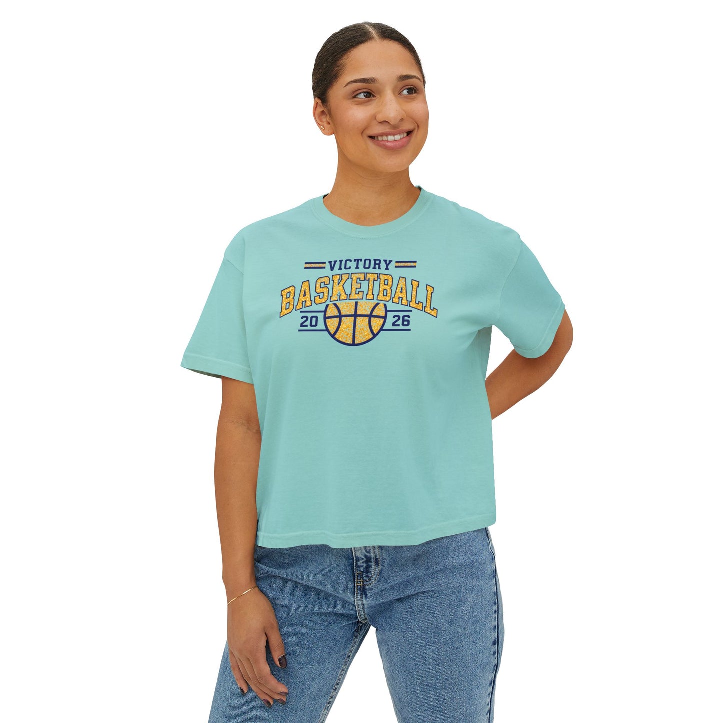 Victory Basketball Crewneck Comfort Colors Boxy Tee