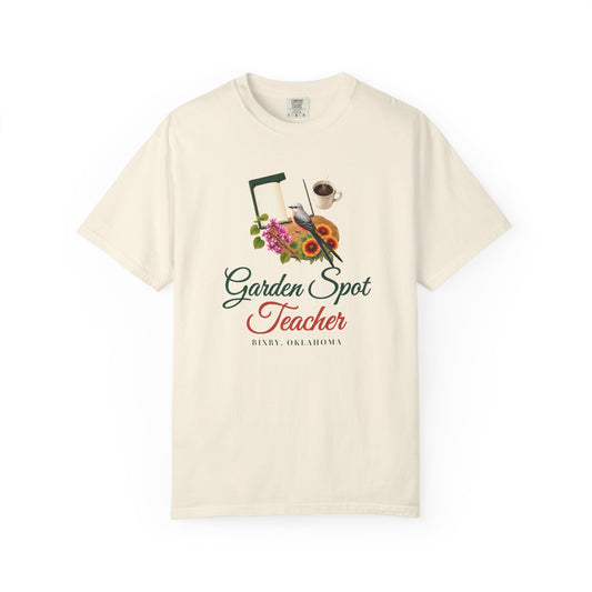 Garden Spot Teacher Tee in Ivory, front view