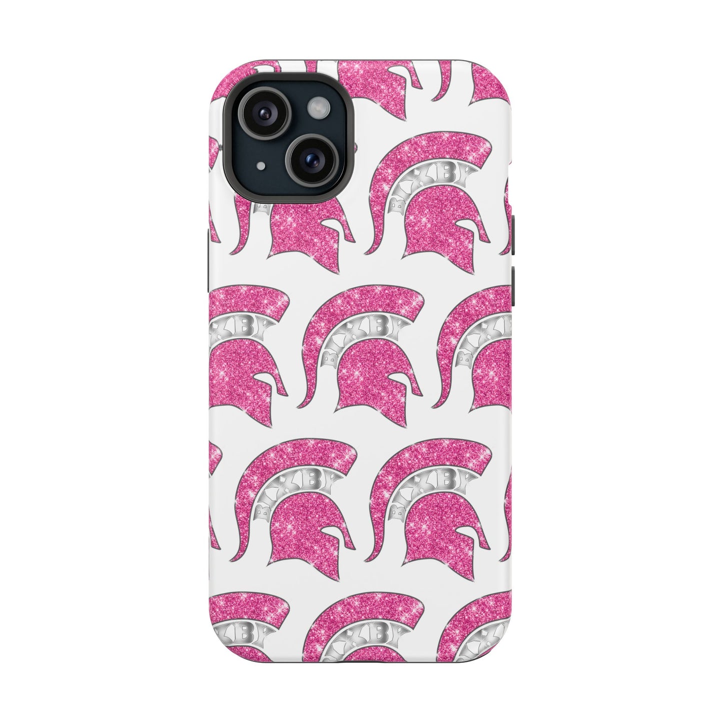 Bixby Spartan Pink Bling Logo Impact Resistant iPhone Case