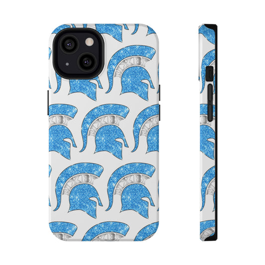 Bixby Spartan Blue Bling Logo Impact Resistant iPhone Case