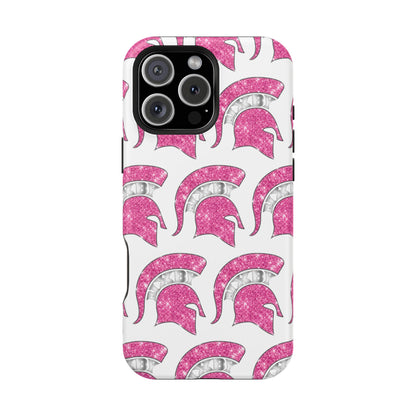 Bixby Spartan Pink Bling Logo Impact Resistant iPhone Case