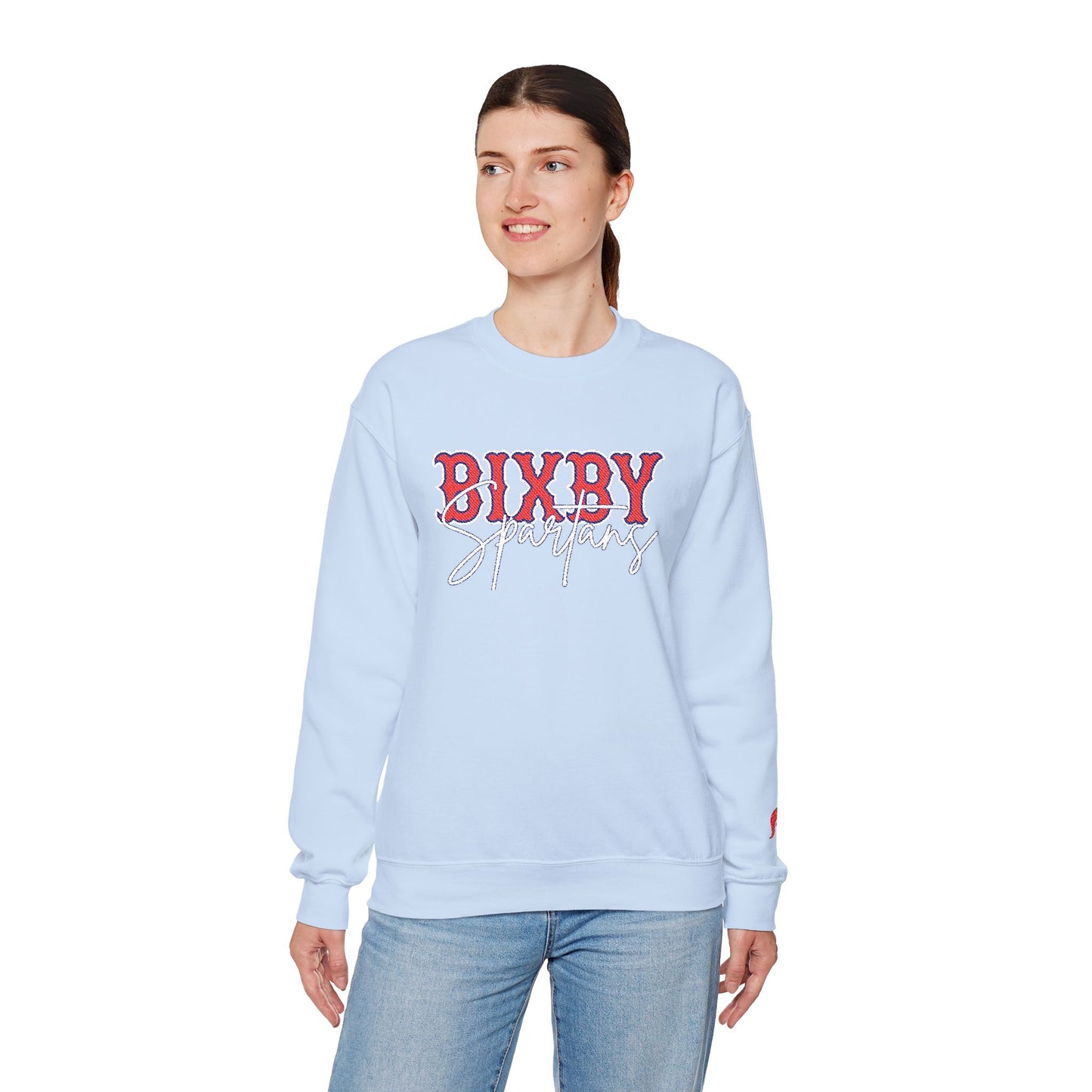 Embroidered Bixby Spartans Wrist Logo Vintage Print Gildan Sweatshirt