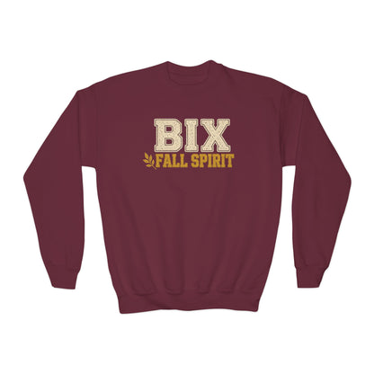 Bixby Spartans Youth Bix Fall Spirit Golden Lettering Sweatshirt