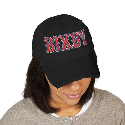 Distressed Embroidered 'BIXBY' Vintage Baseball Cap