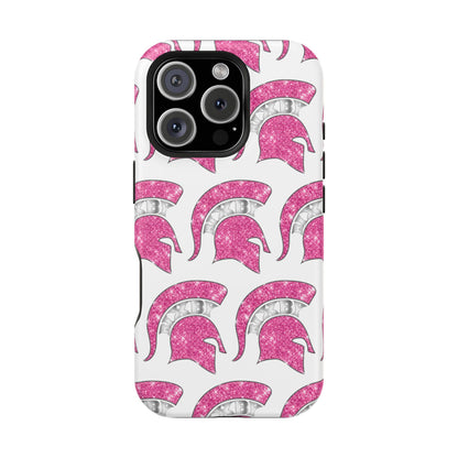 Bixby Spartan Pink Bling Logo Impact Resistant iPhone Case