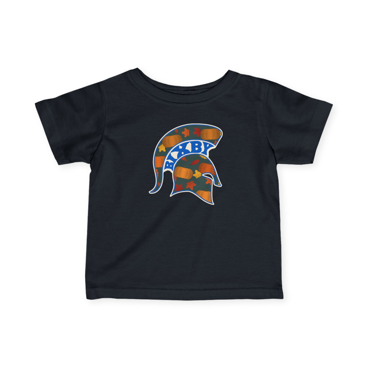 Bixby Spartans Pumpkin Patch Helmet Infant Tee – Baby Fall Pumpkin Shirt