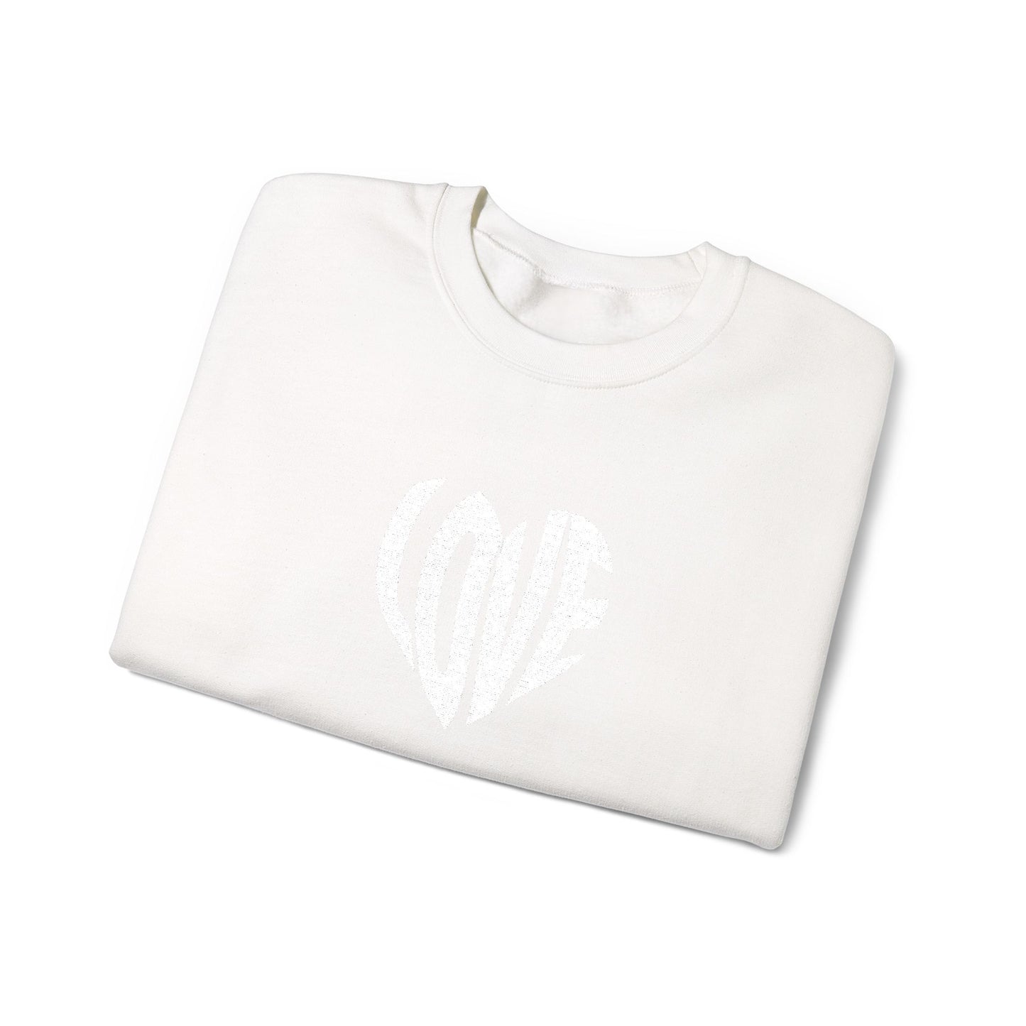 Embroidered Love Heart Gildan Sweatshirt with Dual Sleeve Embroidery