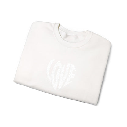 Embroidered Love Heart Gildan Sweatshirt with Dual Sleeve Embroidery